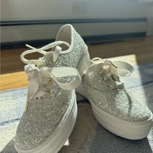 Glittery Silver Women's Sneakers